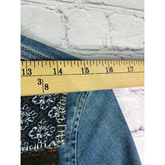 Calvin Klein Altered Hand Embroidered Upcycled Patched Denim Jacket - Picture 15 of 16
